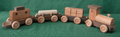 Handmade Wooden Four Piece Train by D and ME