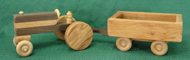 Handmade Wood Toy Farm Tractor and Wagon D and ME